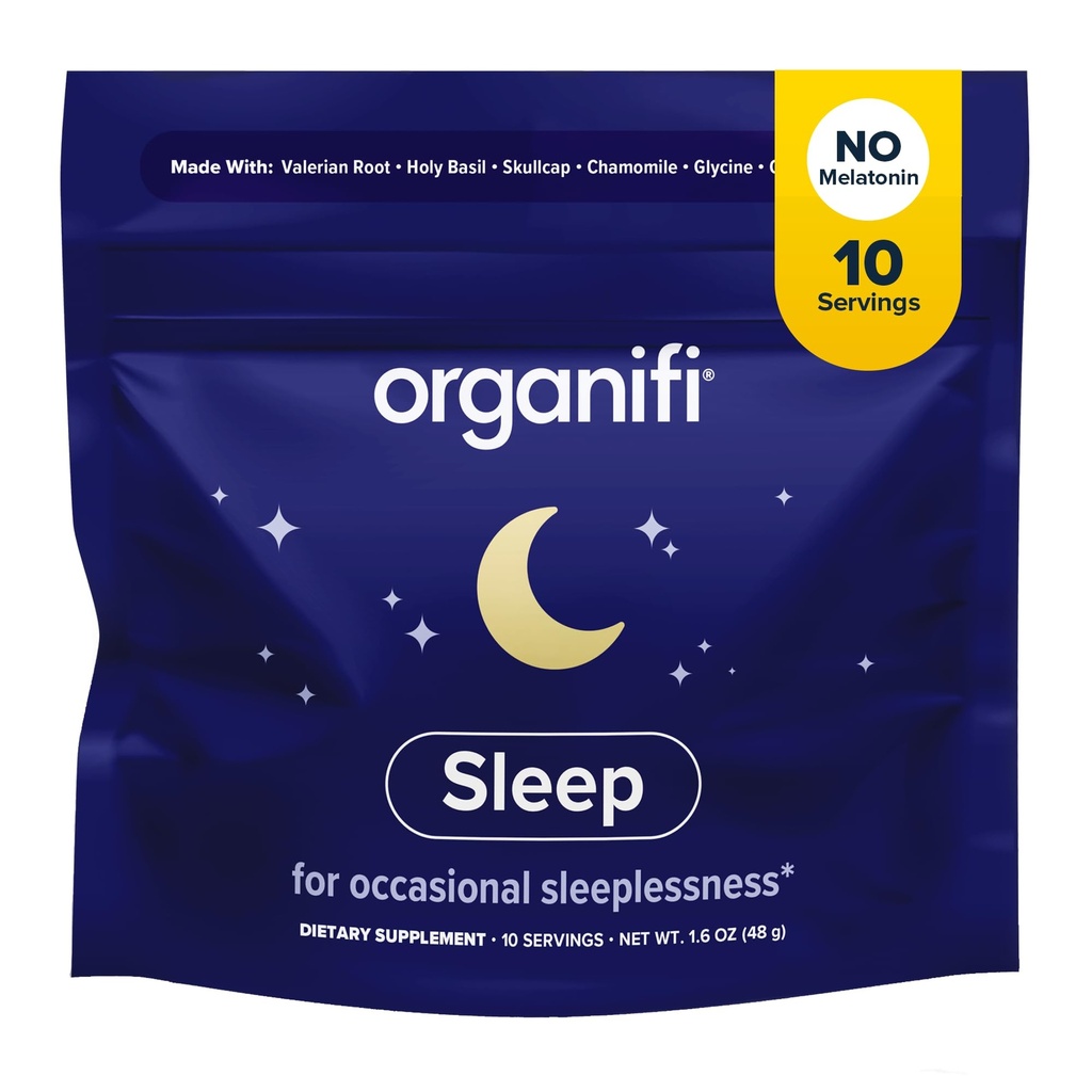 Organifi Sleep - Valerian Root、Lavender、GABA、L-theanineによる睡眠サポート - メラトニン - 夜間飲酒を Calming and Relaxing - いいえグルテン、乳製品または大豆
