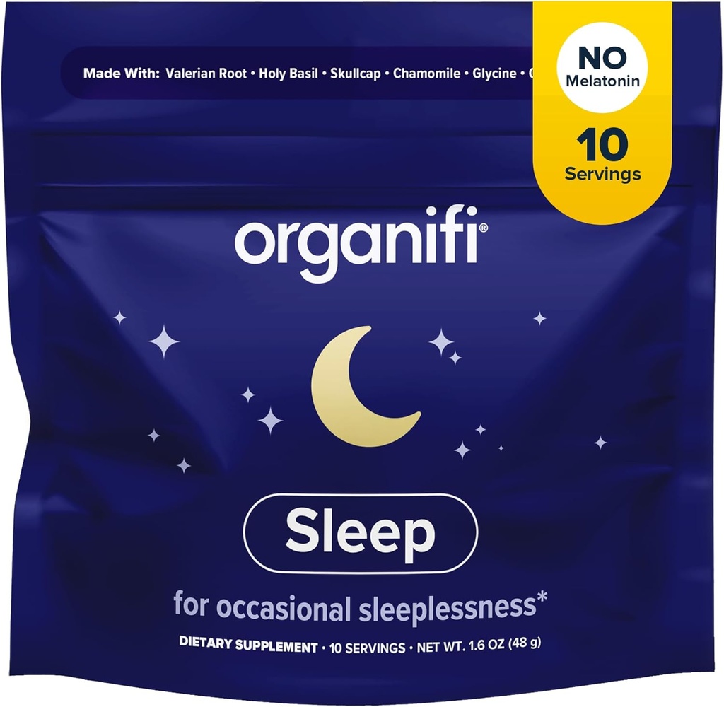 Organifi Sleep - Valerian Root、Lavender、GABA、L-theanineによる睡眠サポート - メラトニン - 夜間飲酒を Calming and Relaxing - いいえグルテン、乳製品または大豆