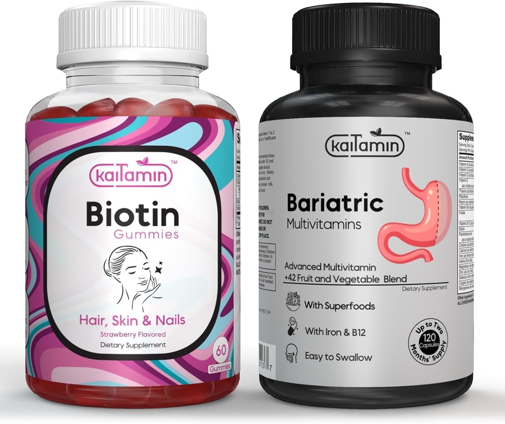 後腹外科のための鉄が付いているBariatric Multivitamin + ビオチンのビタミンB7のガミー サービングごとの5000のmcg - エルダーベリーおよびココナッツ オイル(束)を使って
