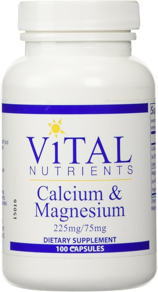Vital Nutrients Calcium Magnesium Vitamins, 225mg/75mg, 100 Count