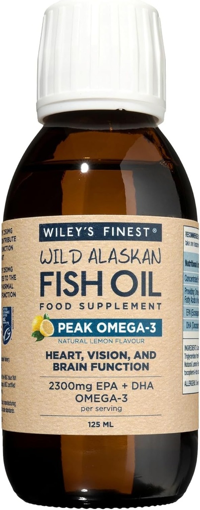 Wileyの最も良いピークオメガ3液体2150mg EPA + DHAオメガ3ナチュラルワイルドアラスカフィッシュオイルフードサプリメント25サービング