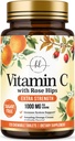 ビタミンCサプリメント1000mg - ローズヒップBioflavonoids - 砂糖無料ビタミンC咀嚼可能なピル、免疫サポート&抗酸化保護のための自然のVit C - 120ケブル錠