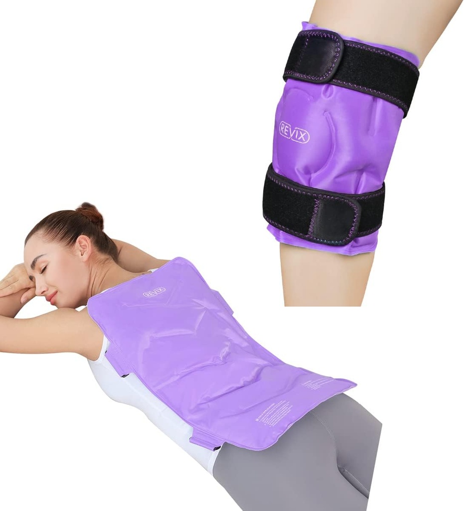傷害のためのREVIX Kneeのアイスパックは十分に背部痛みの救助のための再使用可能な余分大きいゲルのコールド パックを取り除きます