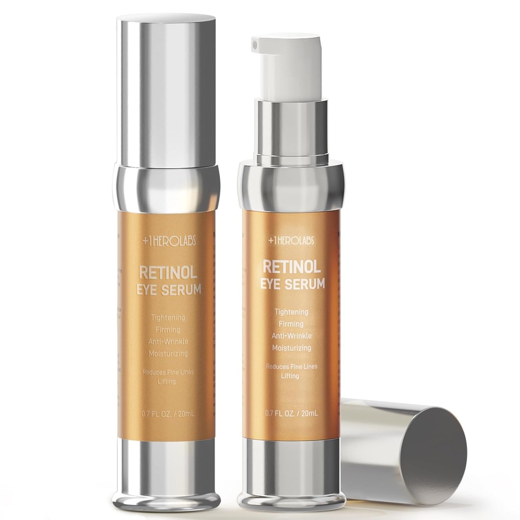 アンチエイジング&しわのためのレチノールアイクリーム - Niacinamide、Hyaluronic酸、ビタミンE&ビフィダ発酵リセート、0.7 Flオズ(パッケージ2)