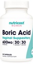 Nutricostホウ酸600mg、30カプセル - 腟の坐剤 - 非GMO - 女性のための