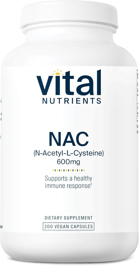 生体栄養素 NAC 600mg | N-アセチル Cysteine | ヴィーガン NAC サプリメント | シナス、肝臓、免疫、および呼吸の健康のための抗酸化剤 | グルテン、酪農場、大豆フリー | 200 カプセル