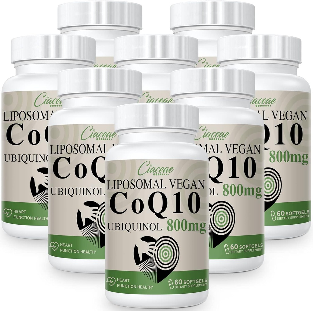 Liposomal CoQ10 800mg Ubiquinol Softgel、最高の吸収のUbiquinol Coenzyme Q10、酸化防止のためのUbiquinol CoQ10の補足、中心機能及びエネルギー生産、純粋なCoQ10 800mg、480のビーガンSoftgels