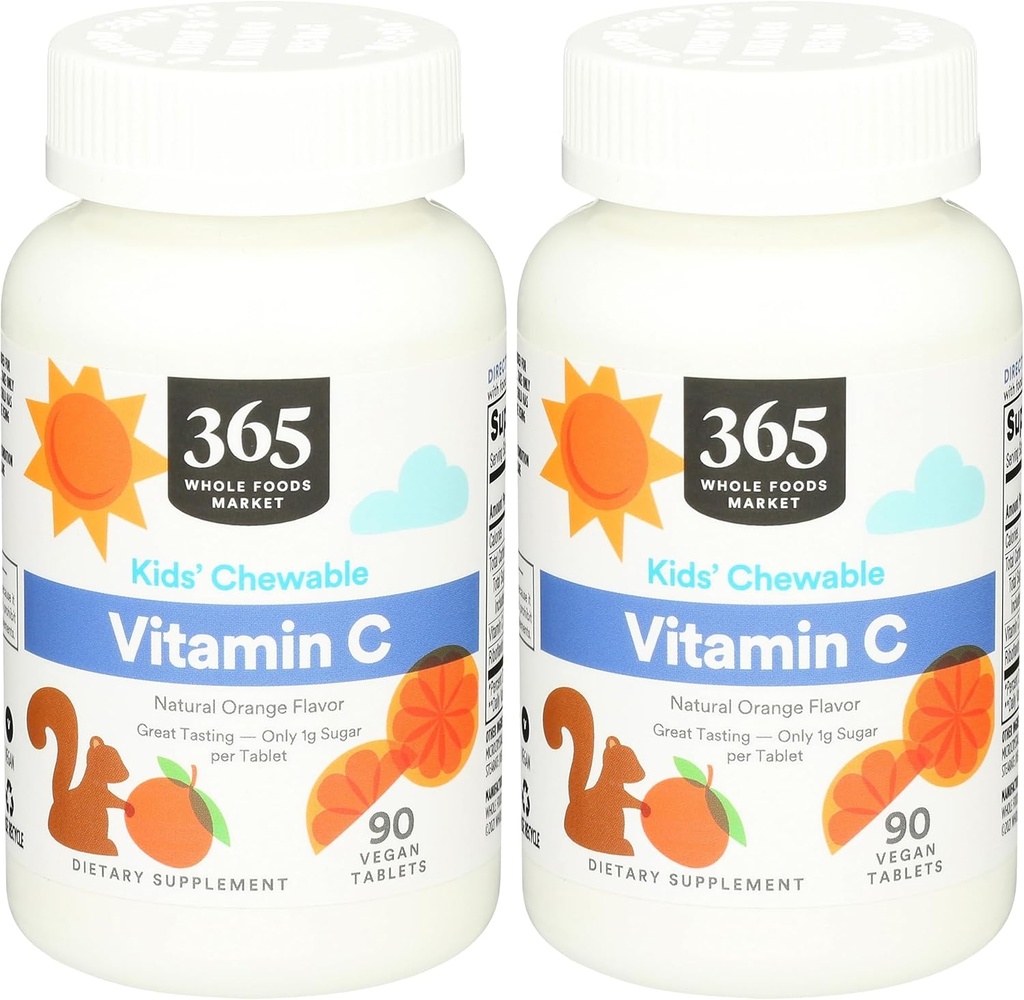 全フードの市場、子供の本質的なChewableビタミンC、90の計算(2のパック)による365
