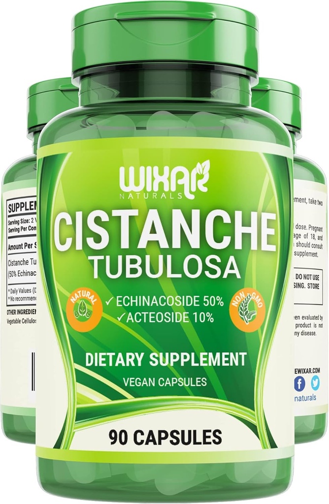 Cistanche Tubulosaカプセル - 50% Echinacoside&10% Acteoside、男性と女性のためのベジタリアンエネルギーサプリメント、メモリサポートサプリメント、パフォーマンスビタミンサプリメント、90 CT
