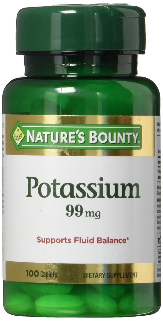Nature's Bounty Potassiumグルコネート99mg、100カプレット