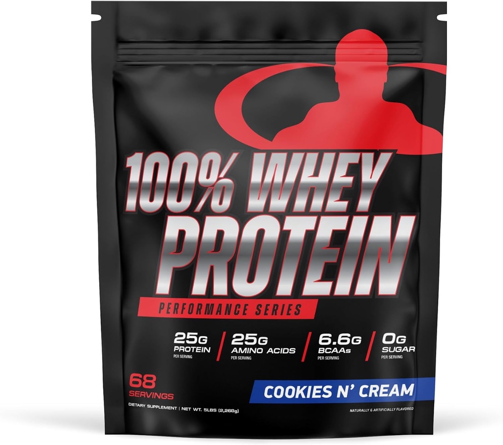 Goliath Labs 100% Whey Protein Powder Isolate/Blend | Fast-Absorbing Workout Supplements for Men and Women | 25g of Pure Protein and 5.5g of BCAAs | 5 lbs, 68 Servings (5 LB, Cookies n Cream)