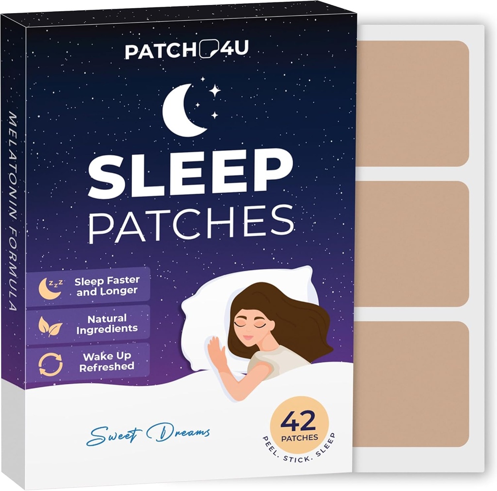 大人のための眠りパッチ | メルトニンとバレリアンで簡単眠りパッチ | リラックス&ウェイクアップリフレッシュ | 長期滞在 男子と女性の快適 | 42 パッチ