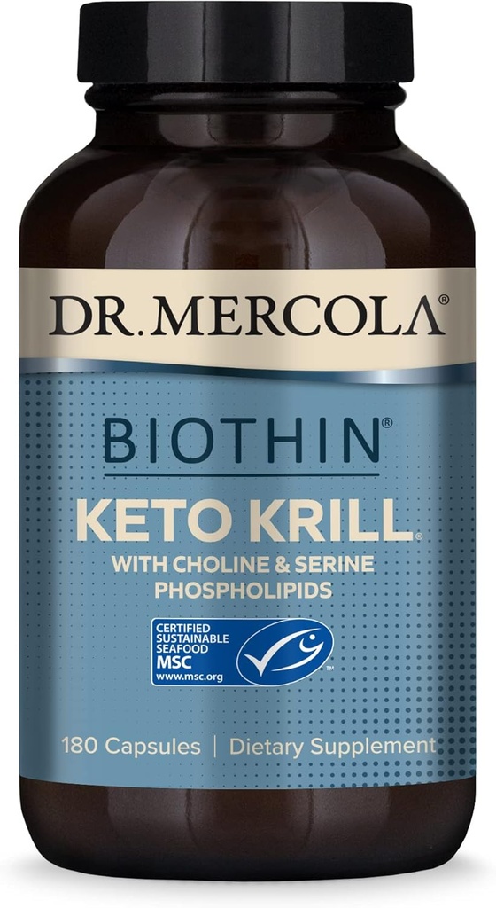 Mercola博士、Keto Krillオイルサプリメント、90サービング(180カプセル)オメガ3脂肪酸、MSC認定、非GMO、大豆フリー、グルテンフリー