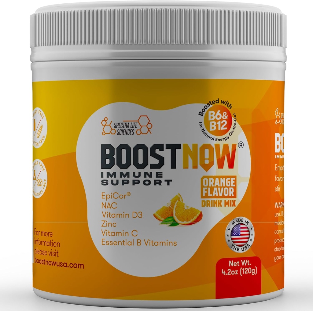 BoostNow 14-in-1免疫サポートパウダー - ビタミンC、D-3、亜鉛、EpiCor、Elderberry、NACと強化