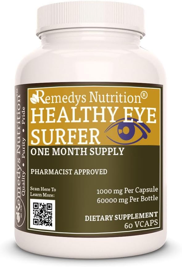 Remedy’s Nutrition Healthy Eye Surfer | 1,000 mg, 60 Vegan Capsules Herbal Dietary Supplement | Two Month Supply