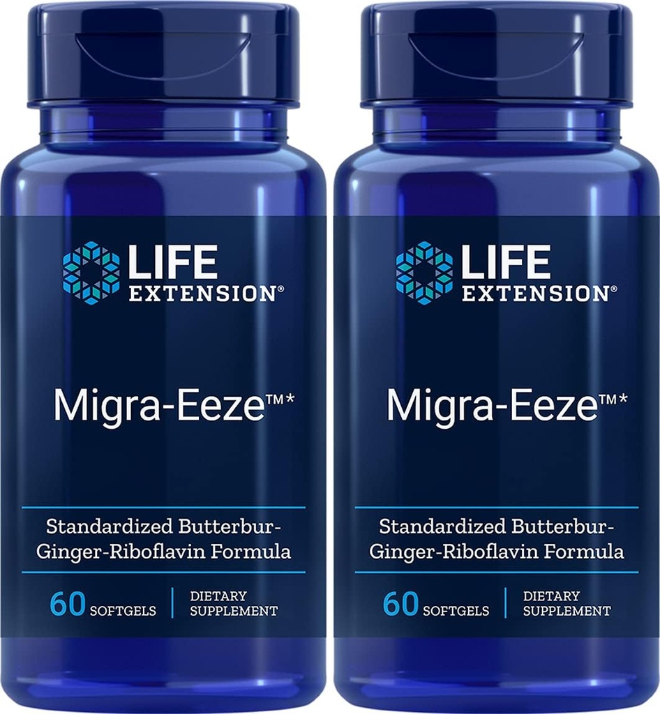 ライフエクステンションMigra-EezeTM標準化バターバージンジャー-リボフラビンフォーミュラ、60カウント(パッケージ2)
