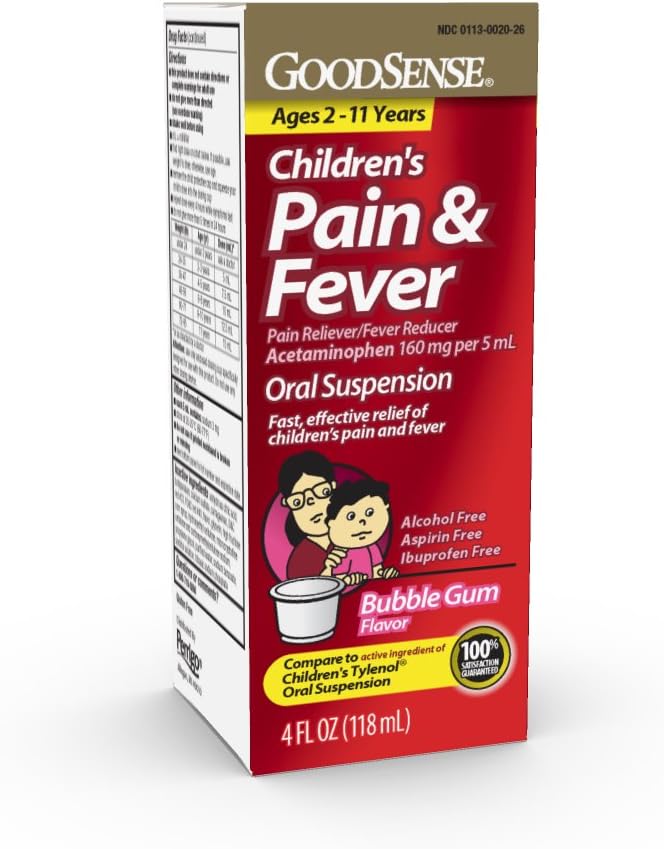 GoodSenseの子供の痛みのRelieverの液体、泡のガムの味、アセトアミノフェン160のmg/5のmLの有効な痛みの軽減/子供の年齢2-11の4のOz