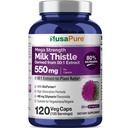 NusaPureミルクのこの薬50:1のエキス、550のmgは27,500mg 120のVegagieのカプセルに非GMO、ビーガン最高の強さ-標準化された80%のSilymarin、Bioperineに等価です