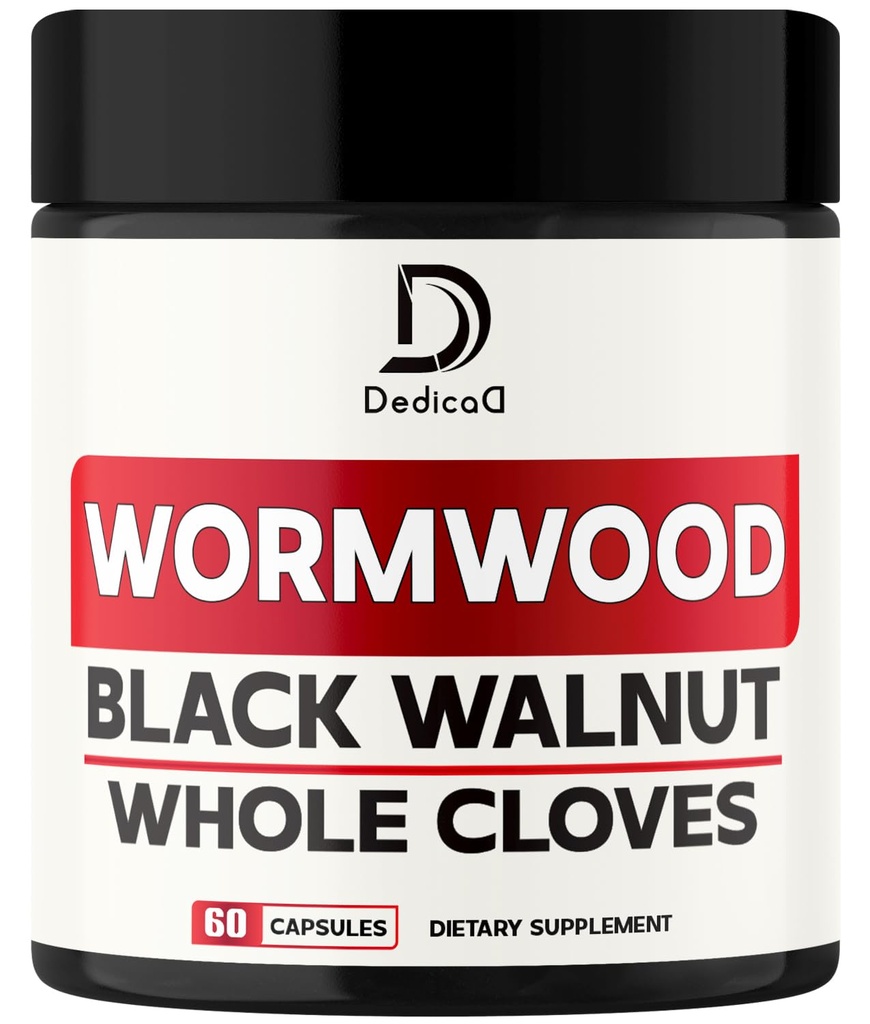12in1 Wormwoodカプセルブラックウォールナットクローブ、ジンジャー、ターメリッククルクミン&ブラックペッパー - 免疫システム - 60カプセル