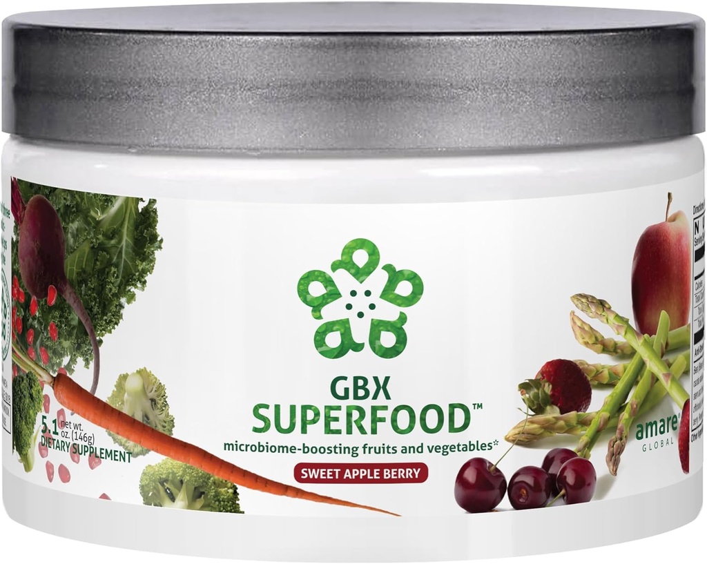 GBX SuperFoodTM Microbiome-Boostingフルーツと野菜、甘いアップルベリー、15サービング