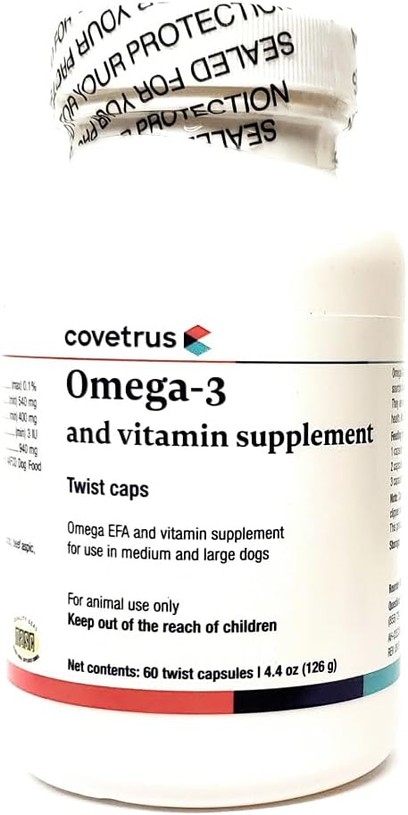 Omega-3およびビタミンの補足は中型の及び大きい犬60ctのための帽子をねじります