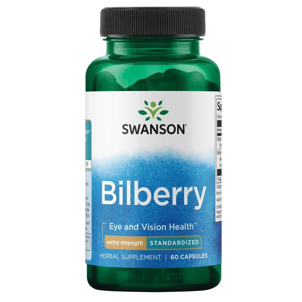 Swanson Extra-Strength Bilberry (標準化) 100ミリグラム 60カプセル