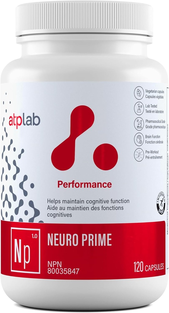 ATP LAB - Neuro Prime 120カプセル - 脳と記憶のサプリメント - 記憶と焦点のサプリメント - 認知サプリメント&疲労サプリメント - 精神的健康