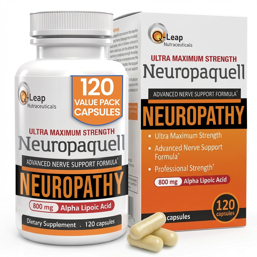 Neuropathy Nerveの痛みサポート、補足、Bのビタミン、Lのアルギニン、フィート、手、つま先、120のカプセル、800mgの不快のためのすべての自然な最高の強さのNeuropaquellのためのプラチナ健康のアルファLipoicの酸