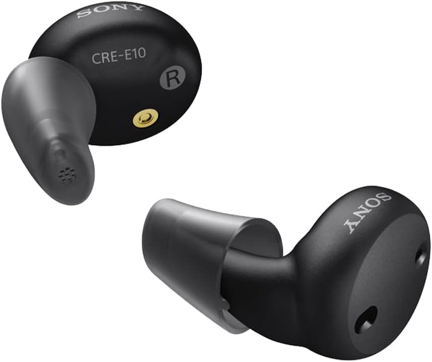 ソニー CRE-E10 自己フィッティング OTC 補聴器をモデレート聴覚損失、処方グレードの音質、快適なイヤホンデザイン、iOS 対応 Bluetooth、充電電池、ブラック