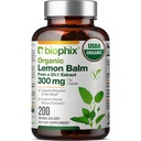 BiophixレモンバームカプセルUSDAオーガニック20:1エキス300mg 200ベジーキャップ - 認知健康ストレス睡眠気分のサポートナチュラルハーブサプリメント