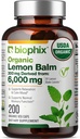 biophix Lemon Balm Capsules USDA Organic 20:1 Extract 300 mg 200 Veggie Caps - Cognitive Health Stress Sleep Mood Support Natural Herbal Supplement