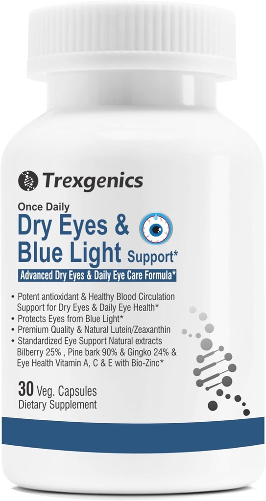 TrexgenicsはLutein 10mg、Zeaxanthin 2mg、Bilberry、Ginkgo、Pineの吠え声、ビタミンC、亜鉛及びビタミンA (30の野菜のカプセル)と毎日の菜食主義の方式を乾燥しました
