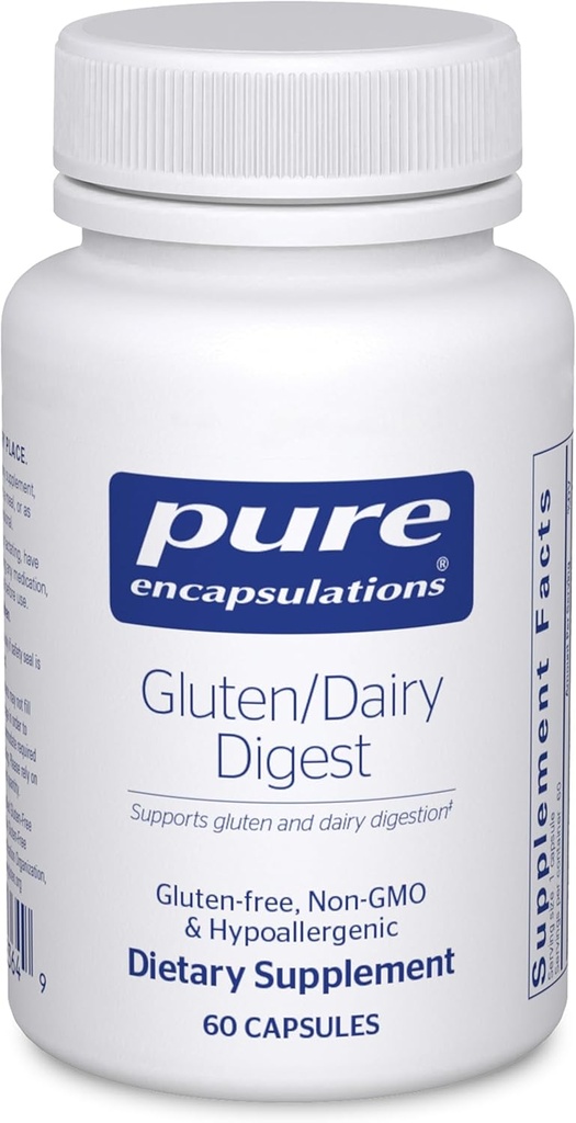 Pure Encapsulations Gluten/Dairy Digest | Unique Mix of Enzymes to Support Healthy Gluten and Dairy Digestion* | 60 Capsules