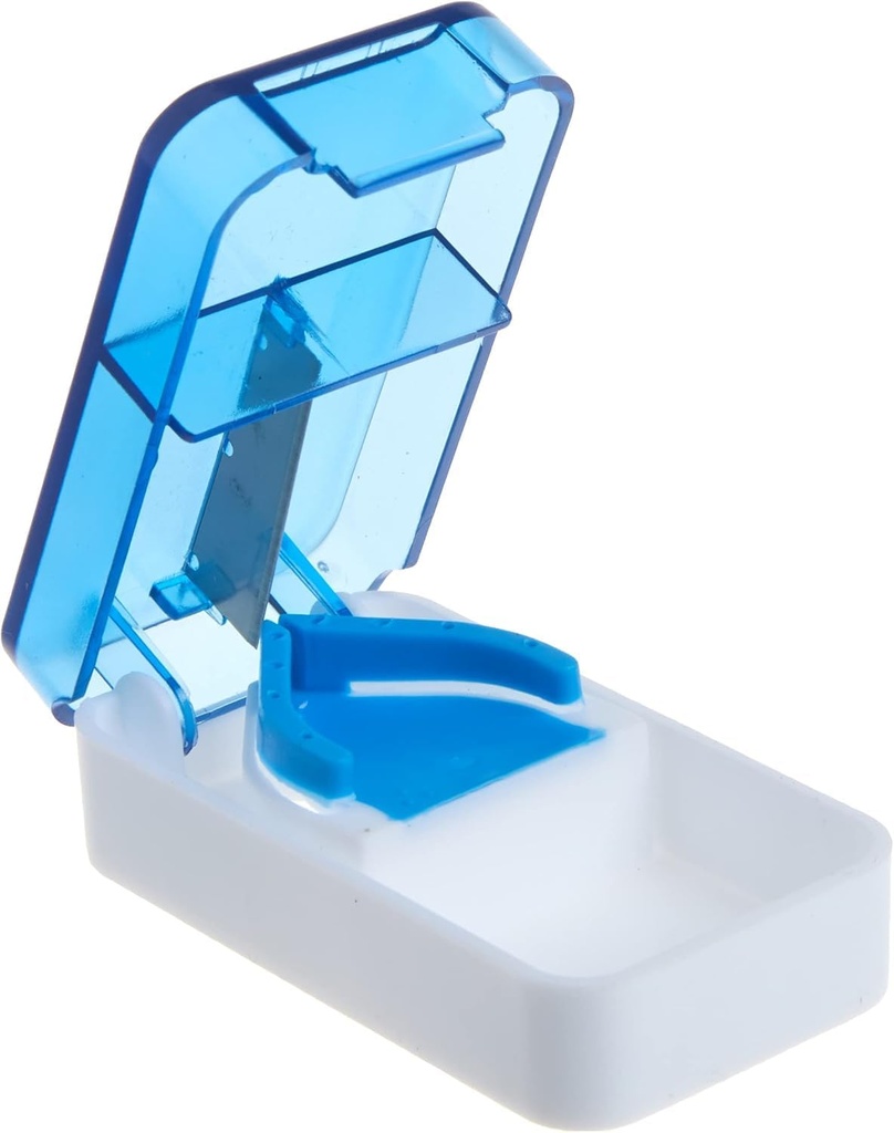 EZY DOSEの丸薬のカッターおよびディバイダー、毎日の使用は、安全に丸薬、ビタミンおよびタブレット、正確で、容易な切断、密集した設計、ステンレス鋼の刃、旅行大きさで分類される色は、BPA自由に変わります