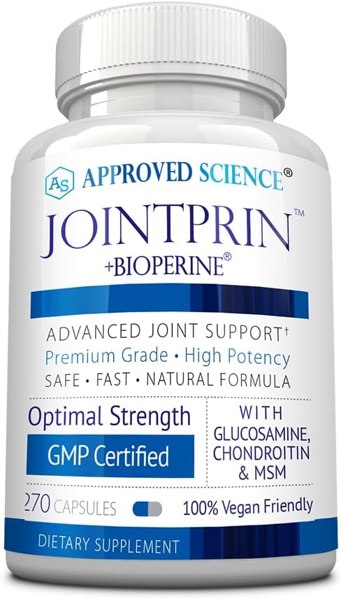 Approved Science Jointprin - Joint Support Supplement - Glucosamine, MSM, Chondroitin, Turmeric, Boswellia, BioPerine - 3 Month Supply