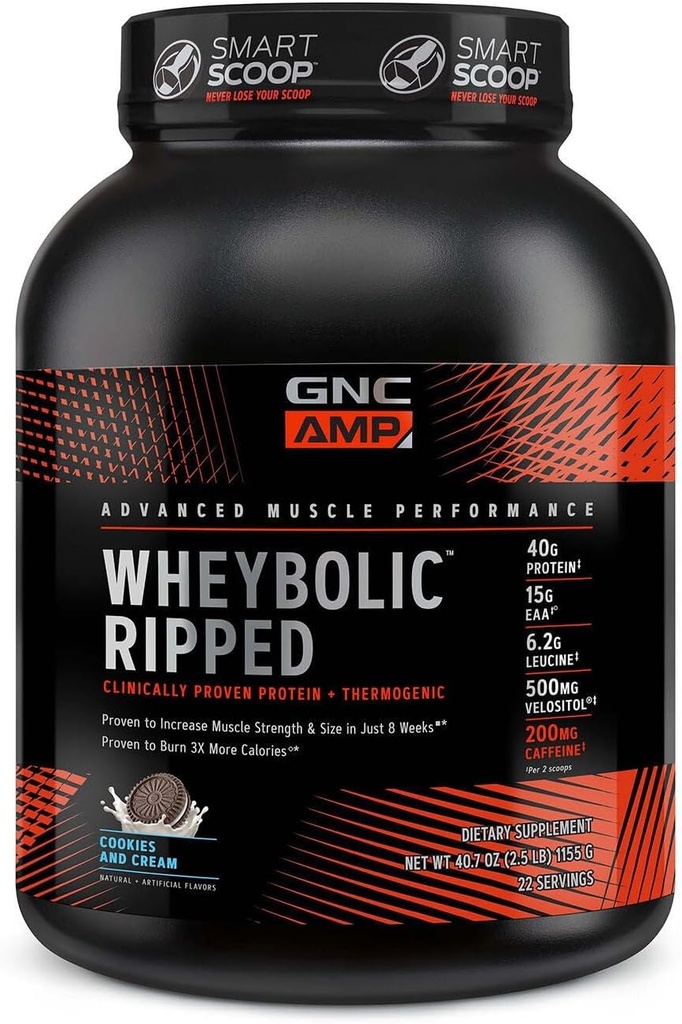 GNC AMP Wheybolic リッピング - クッキーとクリーム (22 サービング)