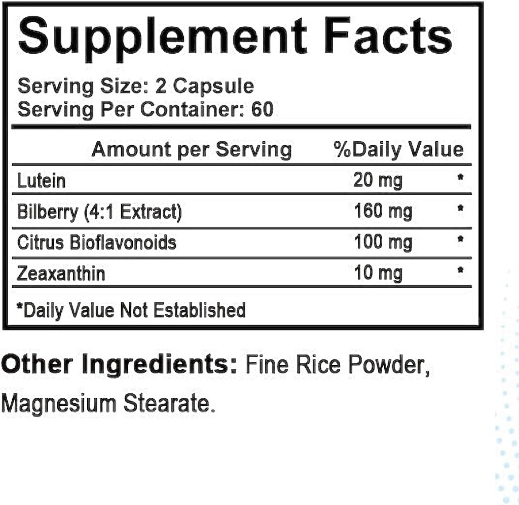 トータルアイコンプレックス - ルテイン + ビルベリー + ゼアキサンチン + シトラスバイオフラボノイド - 健康的な目のための超ビジョンサポートサプリメント 120 ソフトゲル, 60 日の供給
