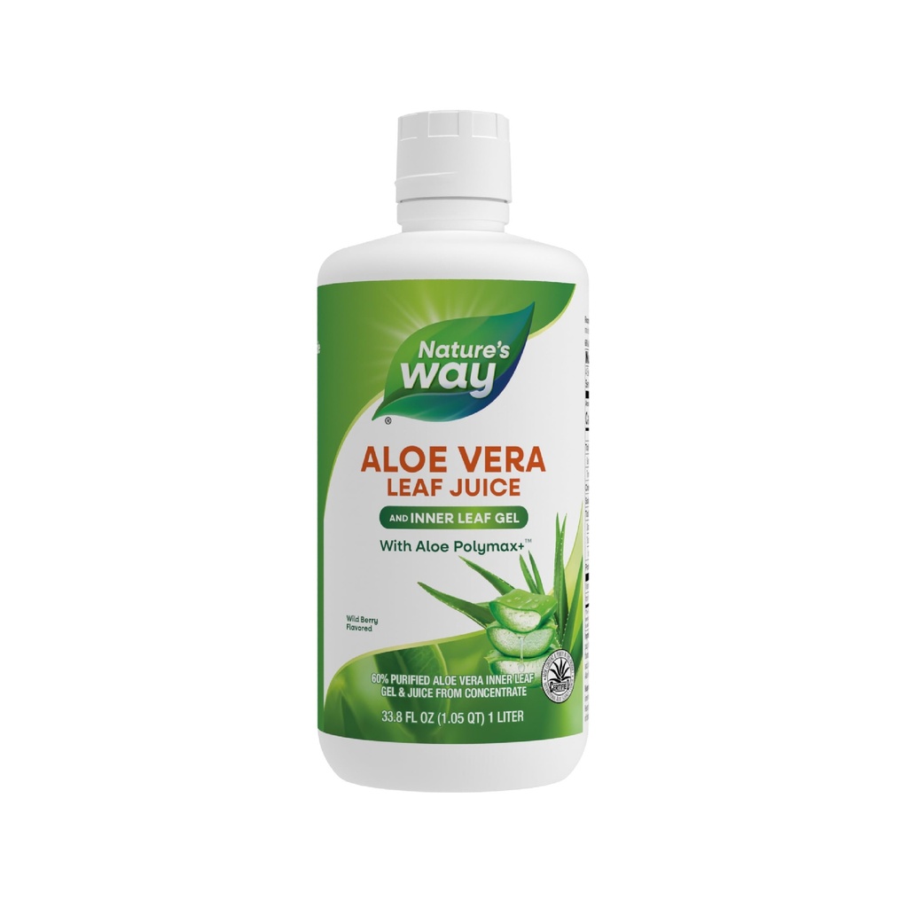 Nature's Way Aloe Veraリーフジュースとインナーリーフゲル、アロエポリマックス+、アロエコンテンツと純度、ワイルドベリー風味、33.8 Fl Oz(パッケージ5月Vary)