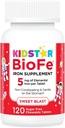 KidStar Nutrients BioFe子供と大人のための純粋な鉄のChewables、甘い送風、砂糖無し、Xylitol、120のChewableタブレットと甘やかす