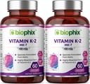 BiophixビタミンK2 MK-7-100 mcg 60 Vcaps 2パック - 強力な骨の免疫の健康をサポート