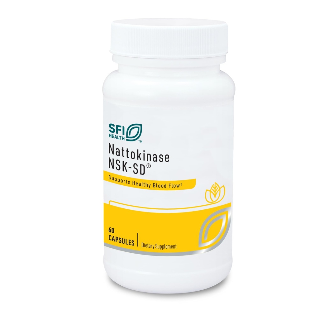 Klaire Labs SFI Health Nattokinase NSK-SD - 心血管サポート、乳製品&グルテンフリーのためのプロテオリン系酵素(60カプセル)