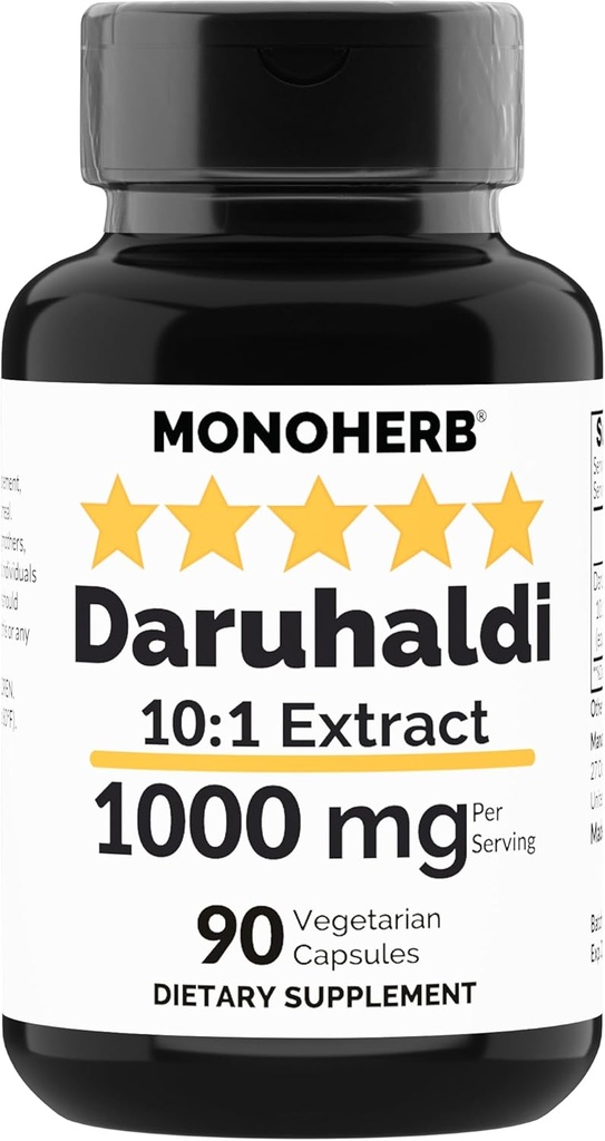 MONOHERB Daruhaldiのエキス1000のmg - 90のカプセル-インドのBerberry - Berberis Aristata - Daru Haldi