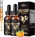 2 Pack Creatine HCL Liquid Drops for Men & Women, 1500mg Liquid Creatine Hydrochloride, High Absorption, 2 Fl Oz, Sugar-Free Orange Flavor