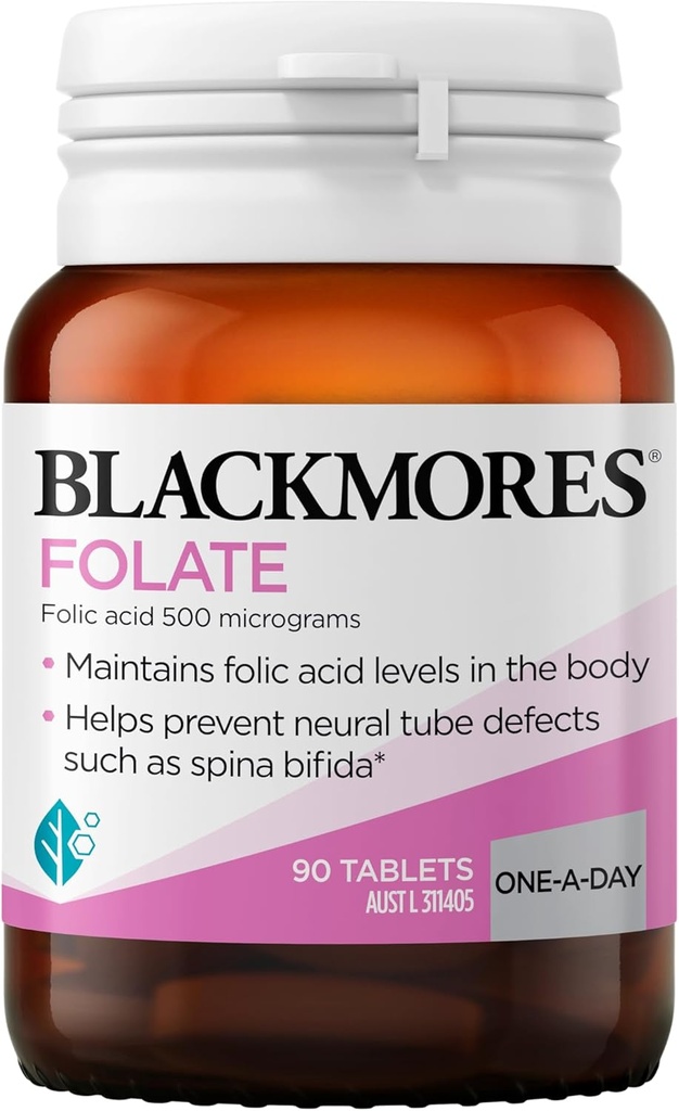 Blackmores Folate 500mcg 90のタブレットの葉酸