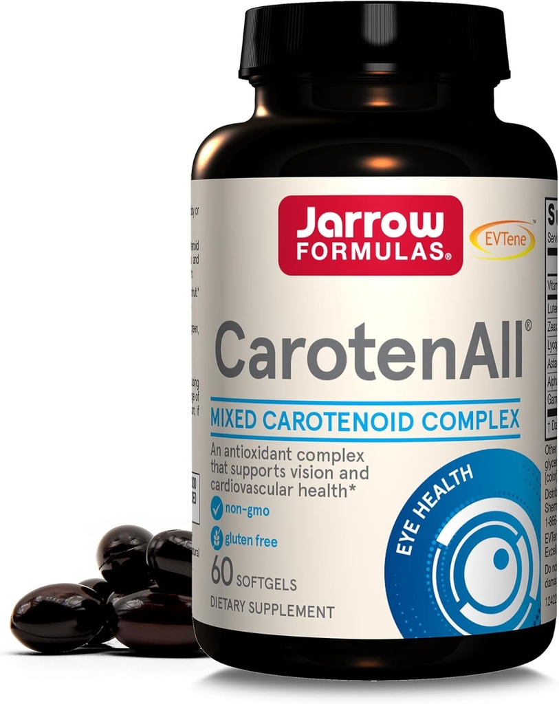 Jarrow Formulas® CarotenAll, ダイエットサプリメント, ビジョンと心血管の健康のための抗酸化サポート, 60 日の供給までのソフトゲル,