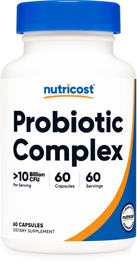Nutricost Probiotic Complex (10 Billion CFU) 60カプセル - 酸性草プラス9 その他のプロバイオティクス、非GMO、グルテンフリーサプリメント