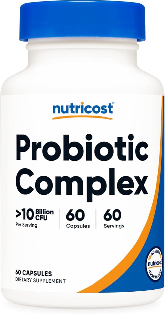 Nutricost Probiotic Complex (10 Billion CFU) 60カプセル - 酸性草プラス9 その他のプロバイオティクス、非GMO、グルテンフリーサプリメント