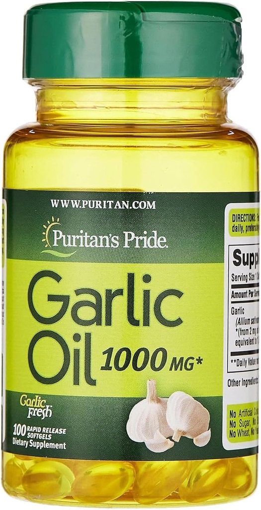 Puritan'sプライドガーリックオイル1000mg 100 Softgels