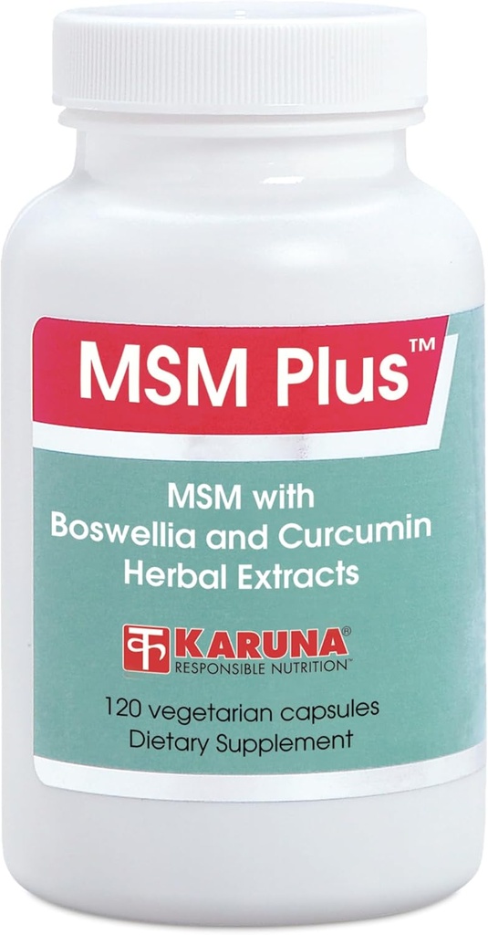カルナ MSM プラス | 120 ベジタリアンカプセル | MSM 1125mg、ボスウェリア 350mg、クルクミン 200mg