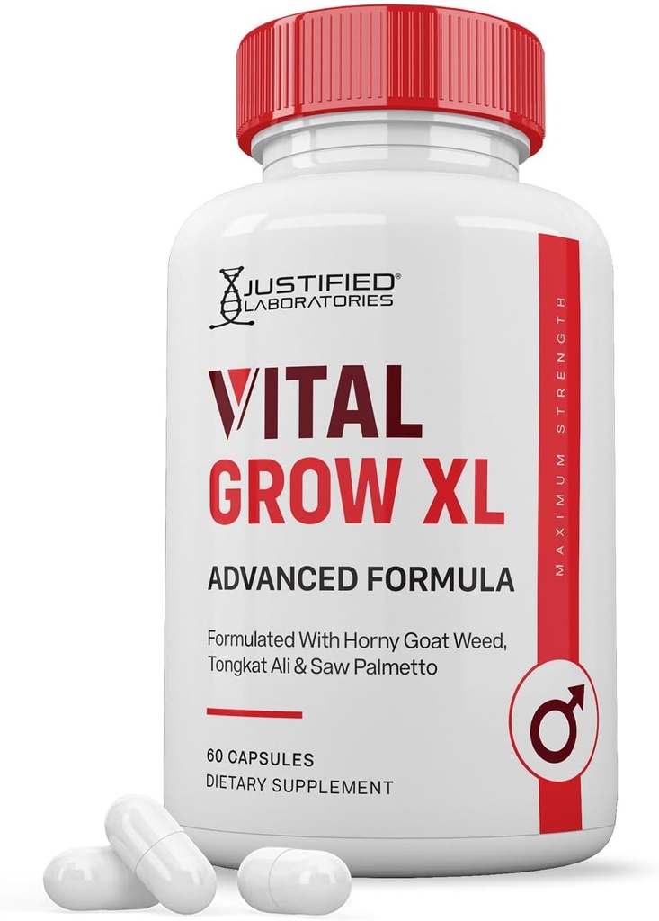 Justified Laboratories Vital 成長 XL Pills 1484MG 男性の健康60のカプセルのための高度の方式のProprietaryのブレンド